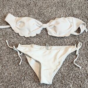 White Scalloped Bikini Set